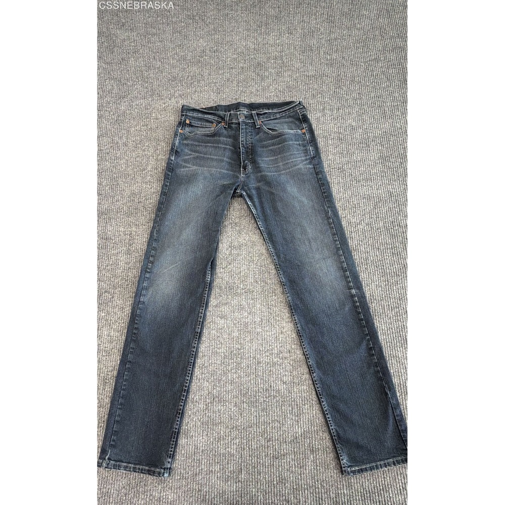 Levis 505 Regular Fit Straight Dark Wash Denim Jeans Mens 34x34 PC9-00505-1330